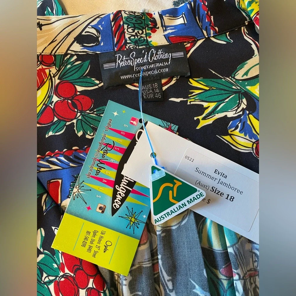 RETROSPEC’D “EVITA” FORTIES RAYON PEARL HABOR DRESS PINUP VINTAGE STYLE - Picture 13 of 13